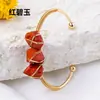 Runya Cristal Transfronterizo Piedra Cruda de Cristal Natural Pulsera Envuelta en Alambre Hecho a Mano Fábrica de Accesorios de Joyería de Cristal Envueltos en Alambre Venta al por Mayor