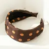 Nueva diadema dulce de lunares para mujer, corona alta, borde ancho, accesorio para el cabello versátil, color liso elegante, diadema que realza la altura