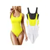 2025 Europeo y Americano Transfronterizo Comercio Exterior Amazon Verano Aliexpress Mono Ajustado sin Mangas con Cuello en U para Mujer