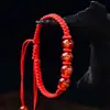 Pulseira de Fio Vermelho Pura Feita à Mão Tecida Ágata Vermelha Lista Dourada Título Passar em Todos os Exames Fio de Mão Pulseira de Estudante Pulseira Presente