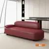 Sofá de Couro Novo Minimalista Moderno de Luxo Leve para 2 Lugares Sala de Estar Quarto Reclinável Casual Recepção Chaise Lounge Sofá