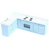 Casa de muñecas Miniatura Cocina Juego de Cuatro Piezas con 1:12 Accesorios de Modelo de Muebles Set de Fregadero y Encimera de Escena