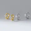 Pendientes de flor de cuatro hojas incrustados con diamantes de plata de ley S925 Nalan, pendientes de diseño de nicho estilo ins exquisitos y sencillos M08341