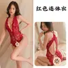 Lencería Sexy Tentación Sexy Perspectiva Sirvienta Hanfu Ajustado Una Pieza Vestido de Noche Uniforme de Gato Marinero Traje Combinación