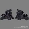 Adornos de jade negro obsidiana para protección del hogar, un par de elefantes para decoración de oficina, entrada de feng shui para sala de estar, regalo absorbente de agua y atractor de riqueza