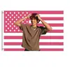 Fondo de Tela para Bandera de Apoyo a Celebridades Transfronterizas Rosa Bandera Americana de Fondo Patrón de Producción de Personajes Diseño de Banderín Bandera