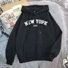 Sudadera con capucha retro estilo americano, estampado de letras, longitud media, casual, holgada, versátil, manga larga, para mujer, otoño