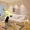 Sofá Nuvem Modelo Novo Moderno Minimalista Estilo Creme Sala de Estar Apartamento Pequeno Linha Reta Dois-Três Lugares Sofá Preguiçoso de Tecido