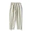 Pantalones Casuales de Pierna Recta para Hombre Primavera Pantalones Largos Pierna Ancha Caída Sueltos Negro Caqui Blanco Crema