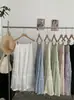 Saia Bolo Omalai com Tule Fluido, Saia Midi de Linha A Franzesa com Babados para Mulheres Primavera/Verão 2026 6776