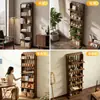 Estantería ajustable, estante de almacenamiento de pie, ahorra espacio, invisible, vertical, estantería para sala de estar en casa, librero estrecho de pared