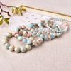Pulsera de Piedra Shoushan Azul Pulsera Multitalla Joyería de Bucle Dulce Regalo para Pareja Regalo Simple para Hombres y Mujeres Mejor Amigo
