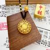 Colgante de brújula de ocho tesoros con corte de oro y arena antigua del mismo estilo de Gold Store, colgante de brújula chapado en oro de cobre, collar de cuerda de loto al por mayor