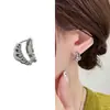 Moda Coreana Latón Chapado en Oro Real Personalidad Nicho Retro Estilo Ins Bolsa de Cuerno Aretes Elegantes Versátiles Pendientes