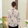 Ropa de Mujer Moderna y Elegante para Mamás, Top Ligero de Gasa Estampado de Manga Tres Cuartos para Verano