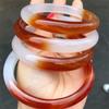 Transmissão ao vivo de gelo metade da pulseira de calcedônia do país metade vermelha metade branca pulseira de jade lucky strike pulseira de ágata calcedônia