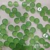 Anillo ovalado con cuentas de medio pan, imitación de jade malayo natural claro, de 6-10 mm, con forma de denier, para bricolaje, con incrustaciones de decoración de cobre y plata.