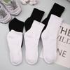 Calcetines de Algodón Transpirables y Absorbentes de Sudor para Hombre, Calcetines de Color Sólido, Calcetines Deportivos para Hombre y Mujer, Calcetines Largos hasta la Mitad de la Pantorrilla, Calcetines Cortos, Calcetines Blancos, Suela de Toalla, Otoño