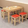 Mesa y Sillas de Comedor Rápidas de Madera Maciza, Mesa de Comedor para Apartamento Pequeño, Mesa Rectangular para Desayuno de Snack Bar, Mesa de Comedor para el Hogar