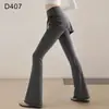 Look de duas peças estilo novo 2026, calça de ioga boca de sino para mulheres, tamanho grande, cintura alta, calça atlética de perna larga para fitness