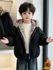 Chaqueta Reversible de Forro Polar Tricolor para Niños Otoño/Invierno 2026 Nueva Elegante Ropa Gruesa de Invierno para Bebé Parka con Capucha