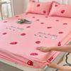Sábana Ajustable de Algodón Cepillado Lavado Suave para la Piel Protector de Colchón Simple Simmons Cubrecama Juego de Tres Piezas