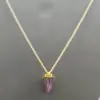 Europa y Estados Unidos transfronterizo nuevo Amazon más vendido simple collar con colgante de cristal geométrico bañado en oro collar de piedra preciosa para mujer
