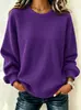 2026 Marca Independiente Moda Europea y Americana Patrón de Gofre Nueva Sudadera Casual Holgada para Mujer Manga Larga Cuello Redondo Otoño Invierno