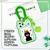 Portatarjetas de onda con orejas de gato, tarjeta de campus para estudiantes, tarjeta de agua, tarjeta de identificación de empleado, gafete antipérdida, gafete de fábrica, portadocumentos, funda protectora