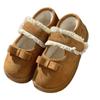 Nuevos Zapatos de Algodón Retro Mary Jane con Velcro Todo Incluido para Mujer en Otoño e Invierno Calientes Antideslizantes con Forro de Felpa para el Hogar