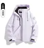 Jaqueta três em um com logotipo personalizado, vestuário de trabalho de alta qualidade, à prova de vento e à prova d'água, casaco forrado com fleece para outono e inverno, vestuário de trabalho corporativo