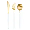 Aço Inoxidável 304 Novo Conjunto de Talheres de Sobremesa com Faca, Garfo e Colher para Restaurante Português de Três Peças