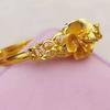 Pulsera de latón chapado en oro con diseño de rosa y corazón, push-pull, chapado al vacío, joyería de boda, suministro para comercio electrónico físico