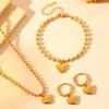 Joyería de Acero Inoxidable con Cuentas de Corazón Transfronteriza Lujo Ligero de Moda Color Acero de Titanio Sin Color Conjunto de Joyería de Cuentas de Amor