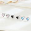 Aretes de Plata Esterlina S925 Color Zirconia con Forma de Corazón Combinan con Todo Amor Aretes Simples de Moda Joyería Elegante para Mujer