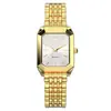 Nuevo reloj de pulsera para mujer con correa de acero de lujo y manecillas, elegante y sencillo reloj de pulsera de cuarzo cuadrado para estudiantes, venta al por mayor para comercio electrónico transfronterizo