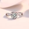 Anillo de plata de ley S925 para mujer con diseño de flor de ciruelo y diamante de imitación, anillo de plata personalizado con flor de melocotón, regalo para novia.