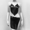 Amazon Roupas Europeias e Americanas Lantejoulas Metálicas Saia Suspender Terno Vestido Sexy Top Metálico Minissaia