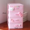 Caja de Almacenamiento de Escritorio de Tres Capas Estilo Cajón Accesorios para el Cabello Cosméticos Joyero Pequeño Joyero Multicompartimento Caja de Almacenamiento de Plástico Creativa