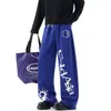 Calça Casual Tendência com Estampa de Letras de Marca para Mulheres e Homens, Novo Estilo High Street de Verão, Calça Esportiva Cool, Calça de Moletom Retrô Solta de Perna Reta