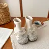 2026 Botas de Cristal Nuevas para Niñas Botas de Cuero Otoño Invierno Zapatos para Niños Botas Cortas de Princesa con Forro de Felpa Botas Martin