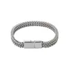 Pulseira Masculina Europeia e Americana da Amazon, pulseira de aço inoxidável trançada de duas fileiras com fecho magnético de quilha reversível, joia de aço titânio