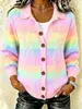 Cardigan suéter de estilo europeu e americano para mulheres, outono e inverno, estilo europeu e americano, corte solto e relaxado, top de agasalho macio e confortável