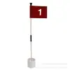 Set de banderín de golf, desmontable y portátil, unión de plástico, asta de nylon de cinco colores, banderín de campo verde