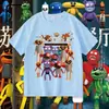 Pizzy's Parlor Dibujos Animados Niños Verano Manga Corta Estilo para Niños Transpirable Suezy Restaurante Suelta Cuello Redondo Camiseta