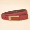 Nuevo Cinturón de Piel Gamuza para Mujer, Moderno Cinturón de Piel de Vaca con Hebilla Lisa, Versátil para Trajes y Pantalones