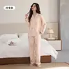 Pijama Feminino Novo Primavera/Outono 2026 Pode Ser Usado ao Ar Livre Algodão Puro Manga Longa Mãe de Meia-Idade Toque de Luxo Tamanho Grande Roupa de Casa