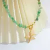 Collar Transfronterizo de Acero Inoxidable con Personalidad y Estilo, Serie Oceánica, Diseño de Estrella de Mar y Concha, Chapado en Oro de 18K, Collar que Conserva el Color para Mujer