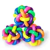 Juguete para perro duradero, colorido, con sonido de campana, pelota para autoentretenimiento, alivio del aburrimiento, molienda y limpieza de dientes, pelota de juguete para mascotas