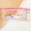 Estojo transparente de PVC para estudantes, bolsa personalizada de papelaria vermelha para maquiagem de meninas, bolsa de armazenamento de grande capacidade